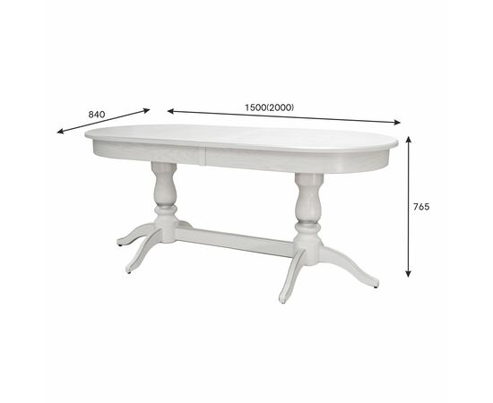 Стол обеденный Тарун 3 раздвижной белый/серебро 150/200*84, изображение 4 | Интернет магазин мебели и декора LifeDekor