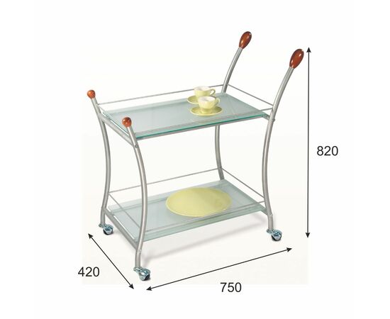 Стол сервировочный Поло металлик/ матовое, изображение 2 | Интернет магазин мебели и декора LifeDekor