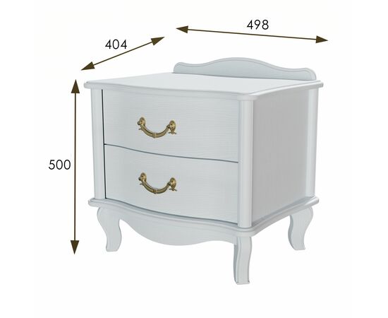 Тумбочка Джульетта 2 ящ. молочный дуб Л, изображение 2 | Интернет магазин мебели и декора LifeDekor