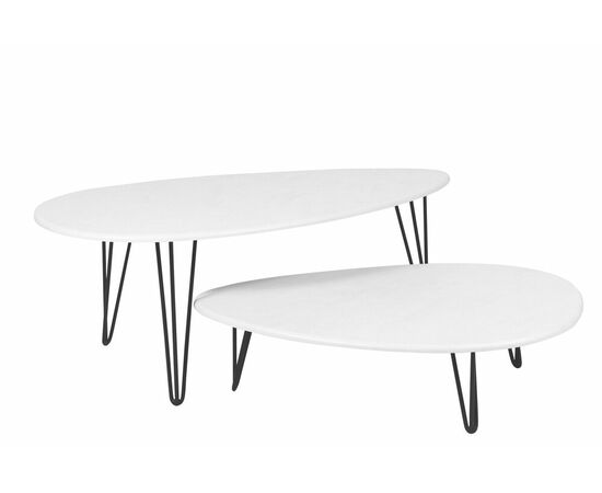 Стол журнальный Дадли белый бетон/чёрный, изображение 3 | Интернет магазин мебели и декора LifeDekor