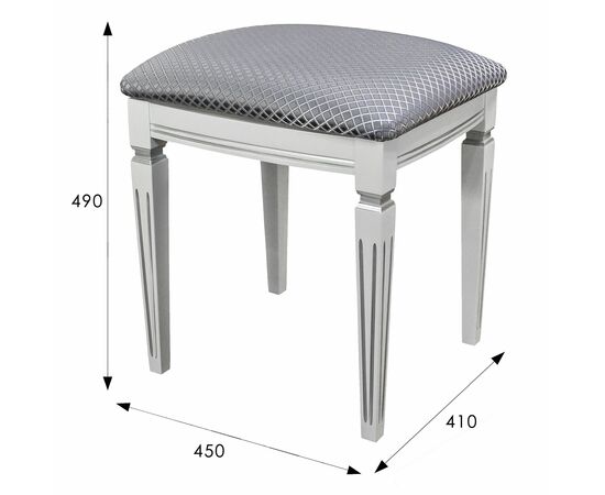 Банкетка Васко В 107Н белый/серебро, Атина серебро, изображение 4 | Интернет магазин мебели и декора LifeDekor