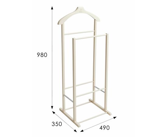 Вешалка костюмная В 27Н слоновая кость, изображение 2 | Интернет магазин мебели и декора LifeDekor