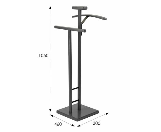 Вешалка костюмная ГАЛАНТ 340 черный/ серый графит, изображение 7 | Интернет магазин мебели и декора LifeDekor
