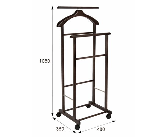 Вешалка костюмная на колесах В 22Н венге, изображение 4 | Интернет магазин мебели и декора LifeDekor