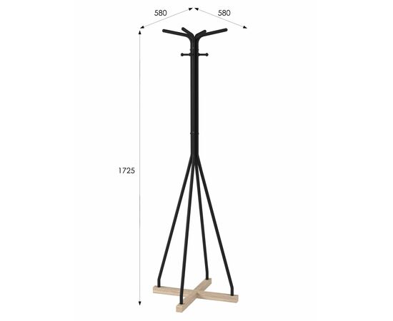 Вешалка напольная Галилео 218 черный/шимо, изображение 4 | Интернет магазин мебели и декора LifeDekor