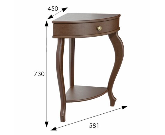 Консоль угловая Элегант орех Л, изображение 2 | Интернет магазин мебели и декора LifeDekor