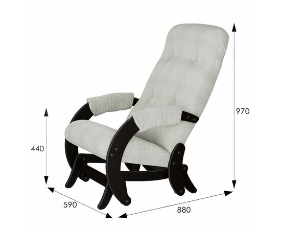 Кресло-маятник Модель 68 Ткань верона лайт грей, каркас венге, изображение 2 | Интернет магазин мебели и декора LifeDekor