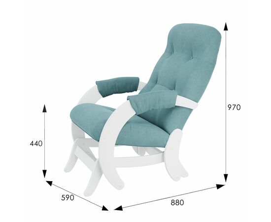 Кресло-маятник Модель 68 Ткань ультра минт, каркас молочный дуб, изображение 2 | Интернет магазин мебели и декора LifeDekor