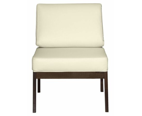 Кресло Массив мягкое экокожа крем, каркас орех, изображение 3 | Интернет магазин мебели и декора LifeDekor