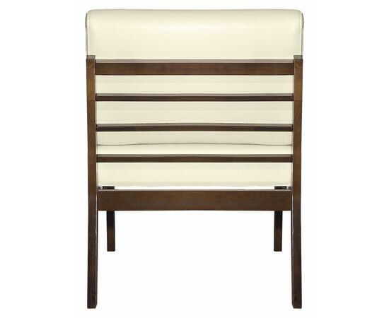 Кресло Массив мягкое экокожа крем, каркас орех, изображение 4 | Интернет магазин мебели и декора LifeDekor