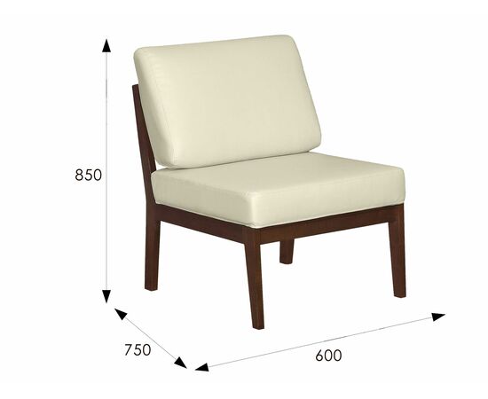 Кресло Массив мягкое экокожа крем, каркас орех, изображение 5 | Интернет магазин мебели и декора LifeDekor