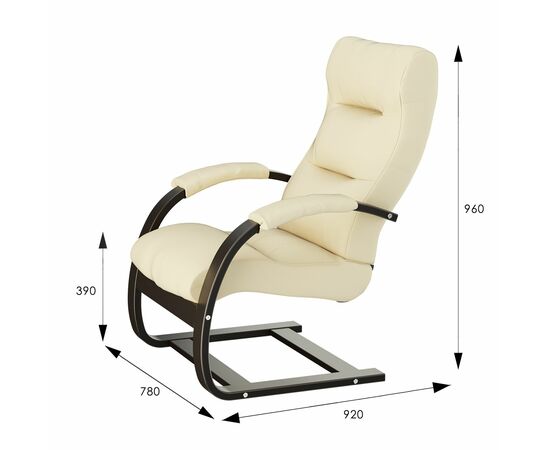 Кресло для отдыха Аспен, экокожа Дунди 112, каркас венге, изображение 2 | Интернет магазин мебели и декора LifeDekor