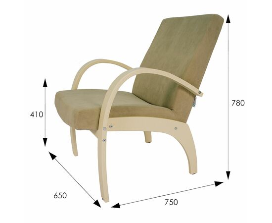 Кресло для отдыха Денди шпон, Ткань ультра санд, каркас дуб шампань шпон, изображение 13 | Интернет магазин мебели и декора LifeDekor