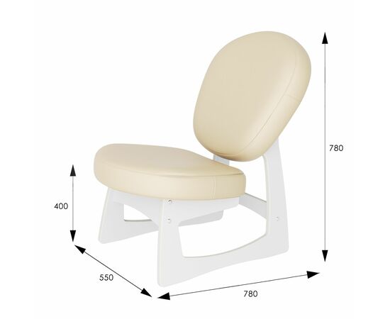 Кресло для отдыха Смарт G Силуэт экокожа Ева 2, каркас молочный дуб, изображение 3 | Интернет магазин мебели и декора LifeDekor