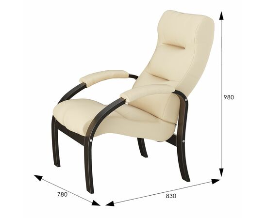 Кресло для отдыха Шоле, экокожа Ева 2, каркас венге, изображение 2 | Интернет магазин мебели и декора LifeDekor