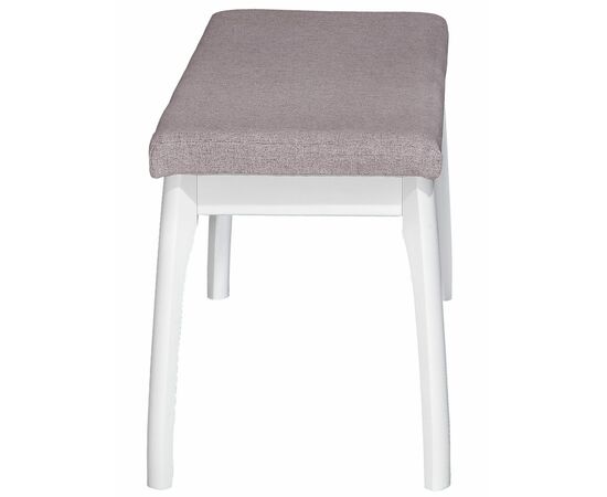 Скамья для прихожей мягкая, ткань серо-розовый, каркас снег, изображение 2 | Интернет магазин мебели и декора LifeDekor