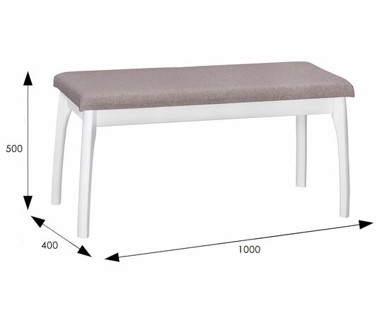 Скамья для прихожей мягкая, ткань серо-розовый, каркас снег, изображение 3 | Интернет магазин мебели и декора LifeDekor