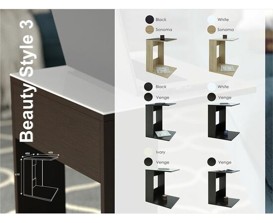 Стол журнальный BeautyStyle 3 сонома/стекло черное, изображение 10 | Интернет магазин мебели и декора LifeDekor