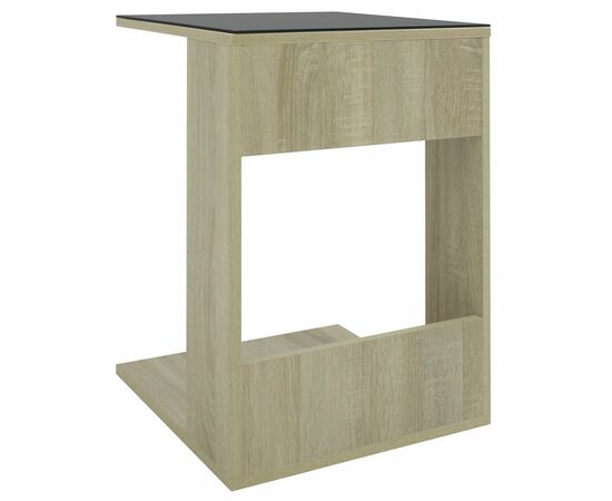 Стол журнальный BeautyStyle 3 сонома/стекло черное, изображение 2 | Интернет магазин мебели и декора LifeDekor