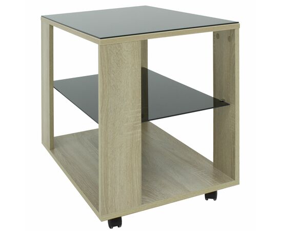 Стол журнальный BeautyStyle 5 сонома/стекло черное, изображение 2 | Интернет магазин мебели и декора LifeDekor