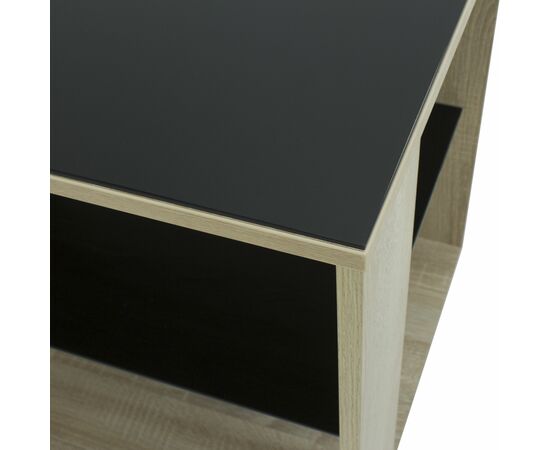 Стол журнальный BeautyStyle 5 сонома/стекло черное, изображение 5 | Интернет магазин мебели и декора LifeDekor