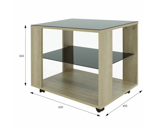 Стол журнальный BeautyStyle 5 сонома/стекло черное, изображение 9 | Интернет магазин мебели и декора LifeDekor