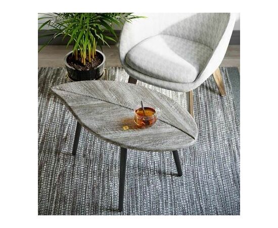 Стол журнальный Берли (12 мм) дуб графит/чёрный, изображение 3 | Интернет магазин мебели и декора LifeDekor