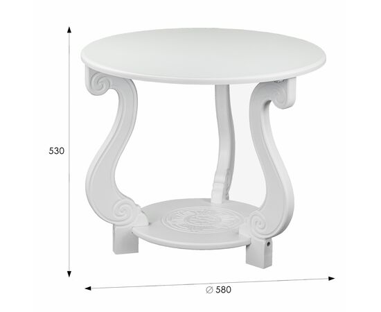 Стол журнальный Грация (М) ЛАЙТ белый, изображение 10 | Интернет магазин мебели и декора LifeDekor