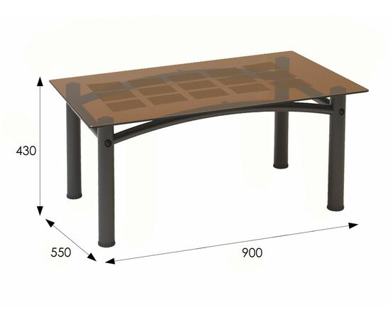 Стол журнальный Робер 3М черный/тонированное, изображение 2 | Интернет магазин мебели и декора LifeDekor