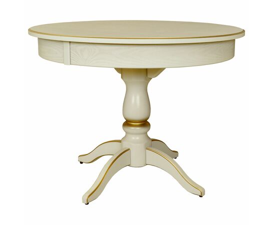 Стол обеденный Моро 04 раздвижной слоновая кость/золото 100/140*100 | Интернет магазин мебели и декора LifeDekor