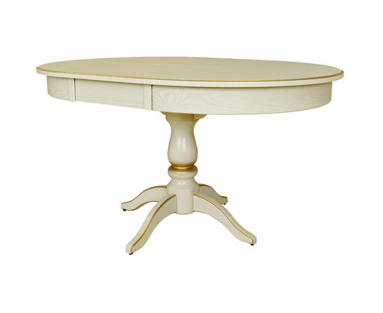 Стол обеденный Моро 04 раздвижной слоновая кость/золото 100/140*100, изображение 2 | Интернет магазин мебели и декора LifeDekor