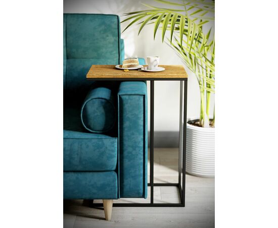 Стол придиванный Агами дуб американский/чёрный, изображение 4 | Интернет магазин мебели и декора LifeDekor