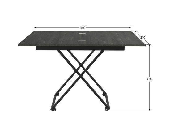 Стол универсальный трансформируемый АНДРЭ Loft ЛДСП интра/чёрный, изображение 6 | Интернет магазин мебели и декора LifeDekor