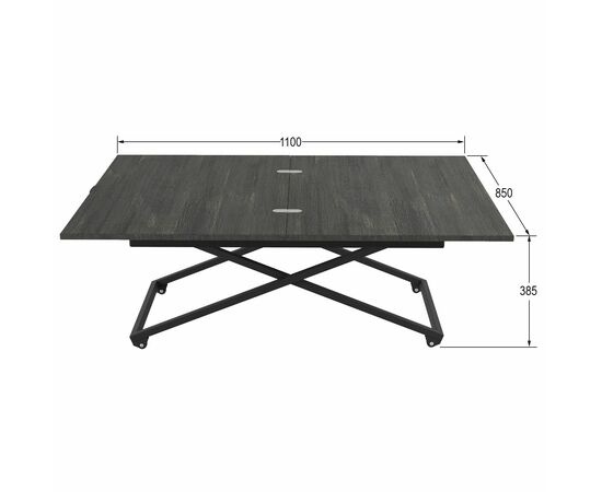 Стол универсальный трансформируемый АНДРЭ Loft ЛДСП интра/чёрный, изображение 7 | Интернет магазин мебели и декора LifeDekor