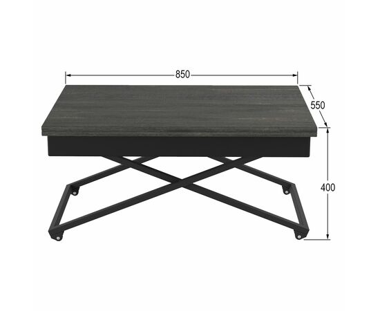 Стол универсальный трансформируемый АНДРЭ Loft ЛДСП интра/чёрный, изображение 8 | Интернет магазин мебели и декора LifeDekor