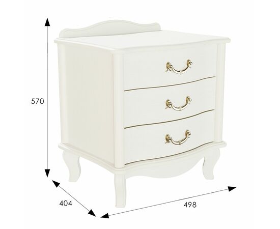 Тумбочка Джульетта 3 ящ. молочный дуб Л, изображение 2 | Интернет магазин мебели и декора LifeDekor