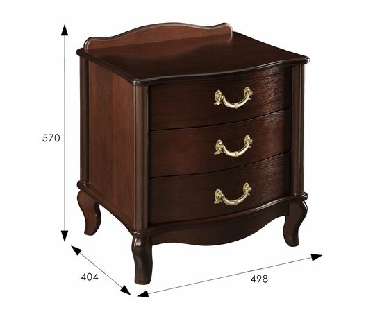 Тумбочка Джульетта 3 ящ. орех Л, изображение 3 | Интернет магазин мебели и декора LifeDekor