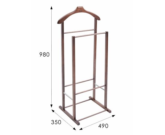 Вешалка костюмная В 27Н средне-коричневый, изображение 2 | Интернет магазин мебели и декора LifeDekor