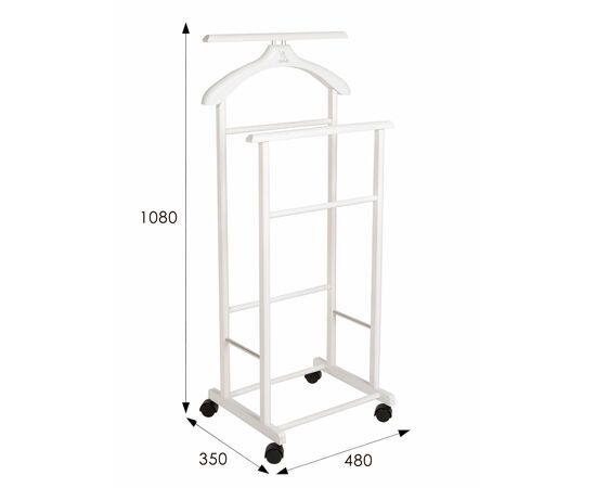 Вешалка костюмная на колесах В 22Н белый, изображение 5 | Интернет магазин мебели и декора LifeDekor