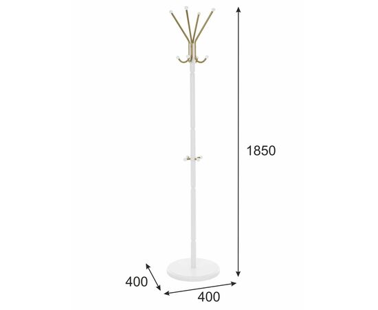 Вешалка напольная В 33Н белый, изображение 5 | Интернет магазин мебели и декора LifeDekor