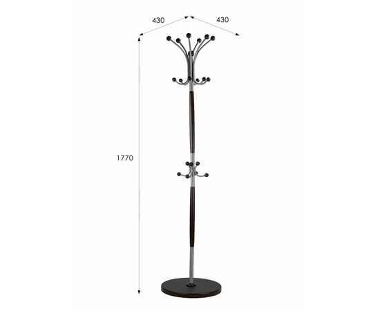 Вешалка напольная Д 1 металлик/ венге, изображение 9 | Интернет магазин мебели и декора LifeDekor