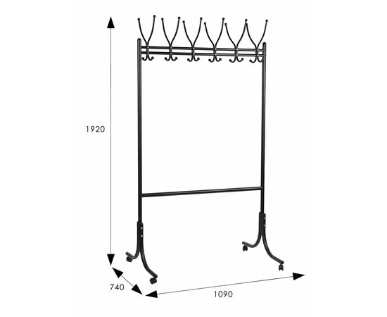 Вешалка напольная на колесах М 11 металлик, изображение 2 | Интернет магазин мебели и декора LifeDekor