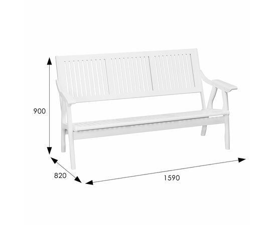 Диван-скамья Массив решетка, каркас снег, изображение 4 | Интернет магазин мебели и декора LifeDekor