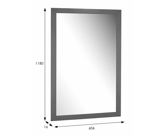 Зеркало настенное BeautyStyle 11 серый графит 118 см х 60,6 см, изображение 4 | Интернет магазин мебели и декора LifeDekor