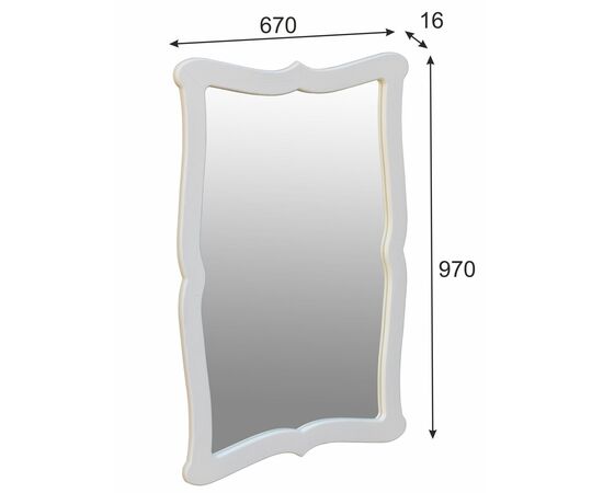 Зеркало навесное Берже 23 белый ясень 97 см х 67 см, изображение 2 | Интернет магазин мебели и декора LifeDekor
