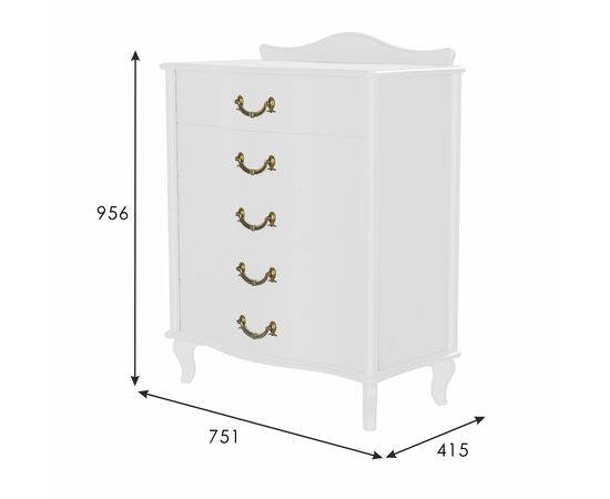Комод Джульетта молочный дуб Л, изображение 2 | Интернет магазин мебели и декора LifeDekor