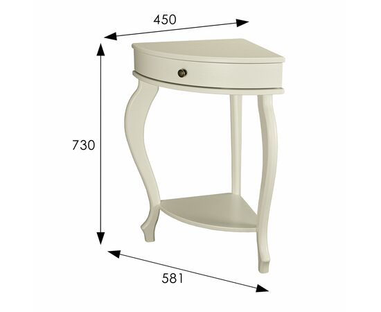 Консоль угловая Элегант дуб шампань Л, изображение 2 | Интернет магазин мебели и декора LifeDekor