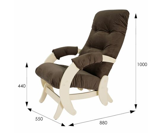 Кресло-маятник Модель 68 Ткань MAXX235, каркас дуб шампань, изображение 12 | Интернет магазин мебели и декора LifeDekor