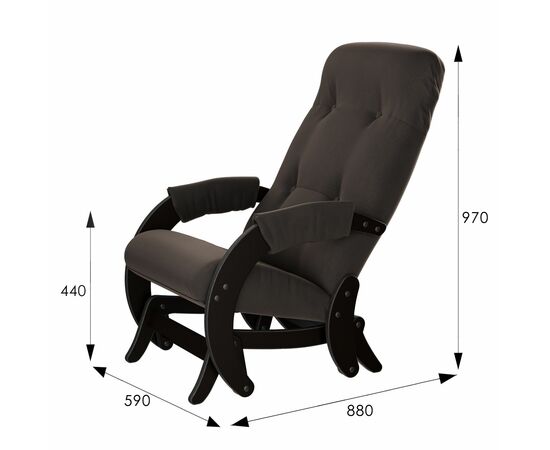 Кресло-маятник Модель 68 Ткань Макс 235, каркас венге, изображение 2 | Интернет магазин мебели и декора LifeDekor