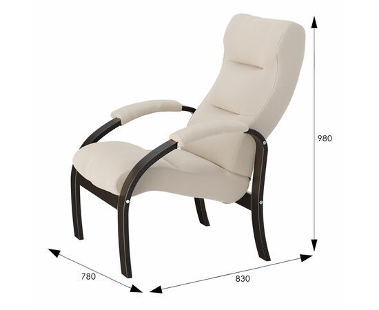 Кресло для отдыха Шоле, Ткань Макс 100, каркас венге, изображение 2 | Интернет магазин мебели и декора LifeDekor